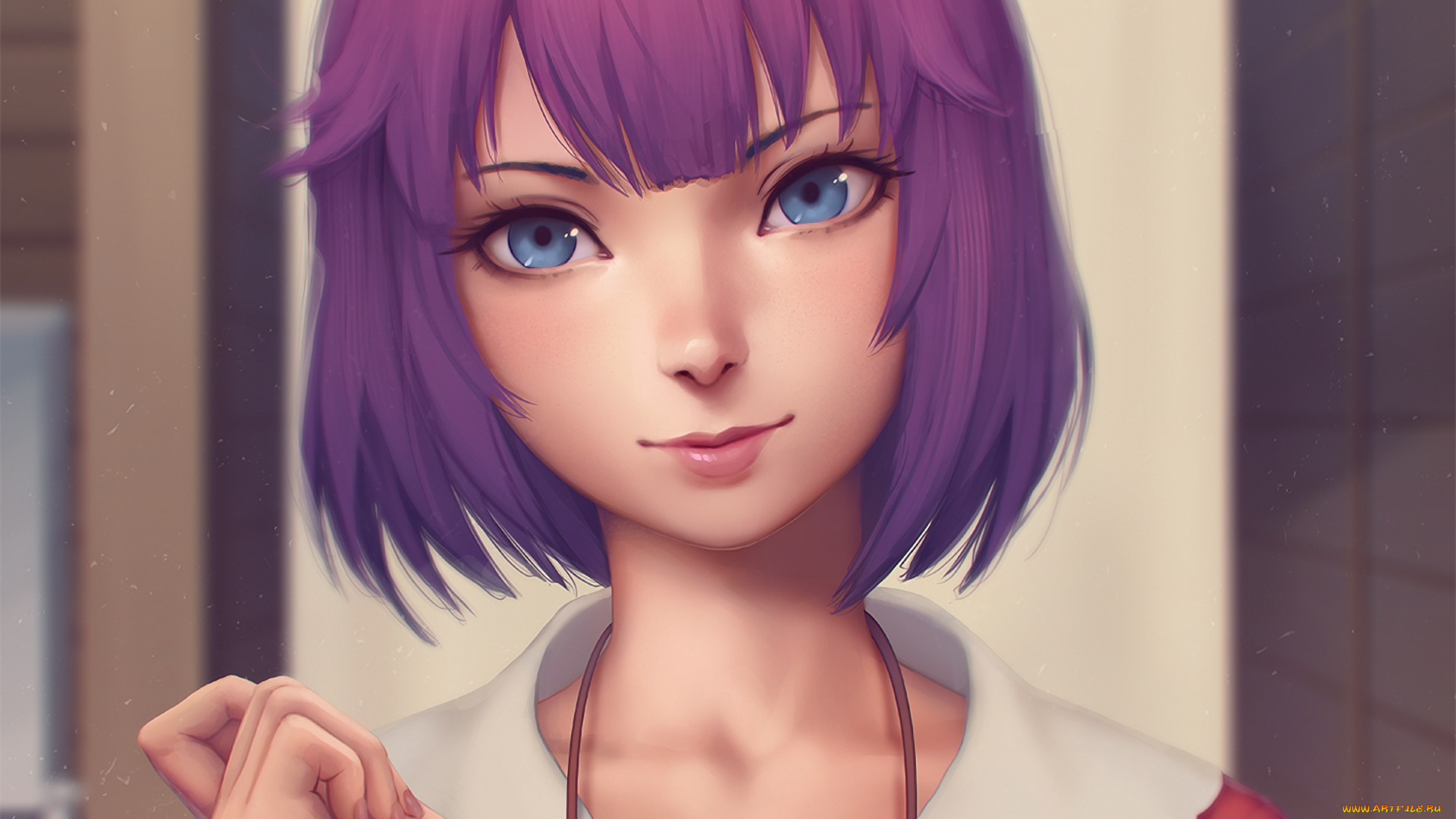 аниме, bakemonogatari, фон, взгляд, девушка