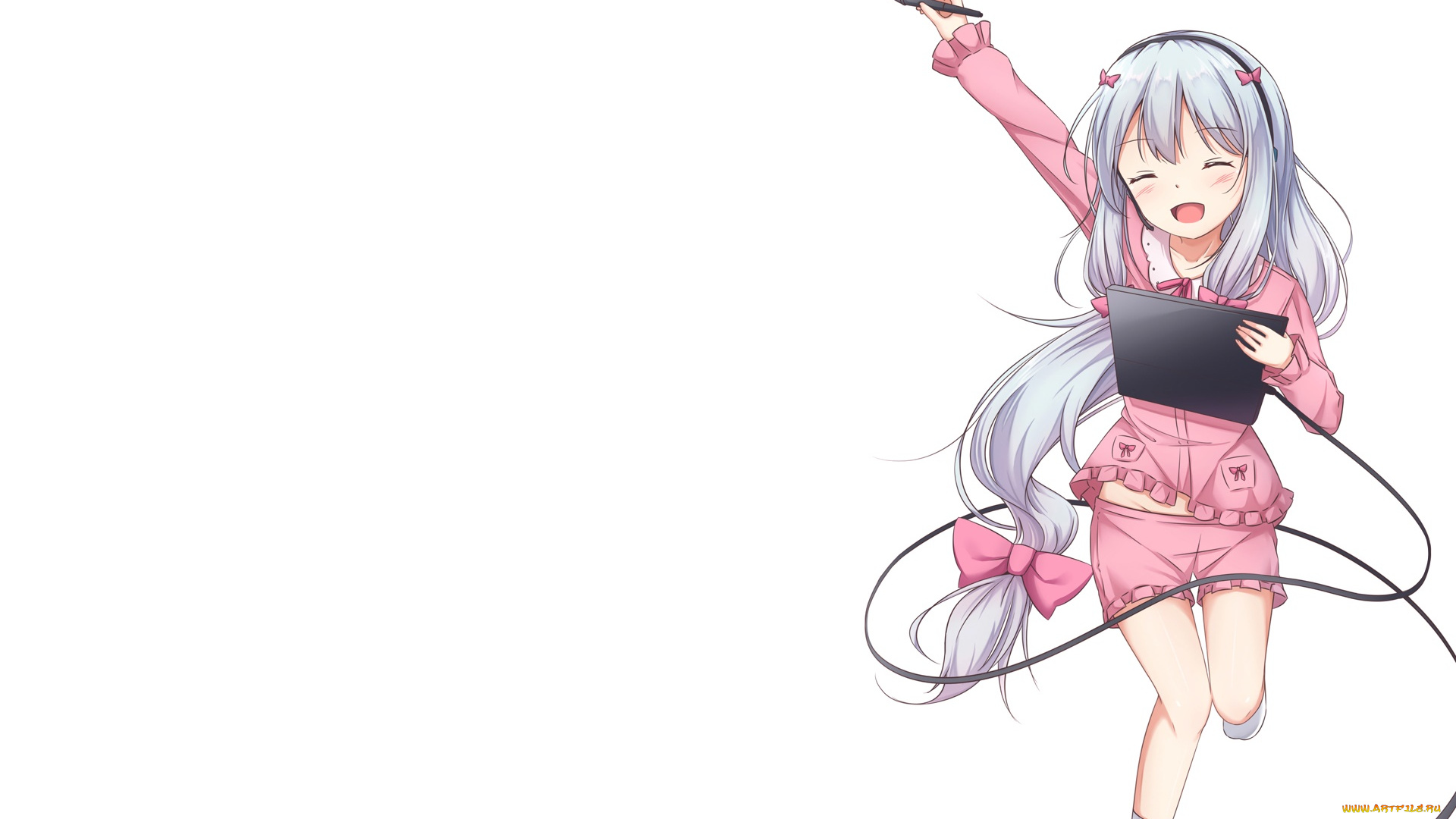 аниме, eromanga-sensei, девушка, взгляд, фон