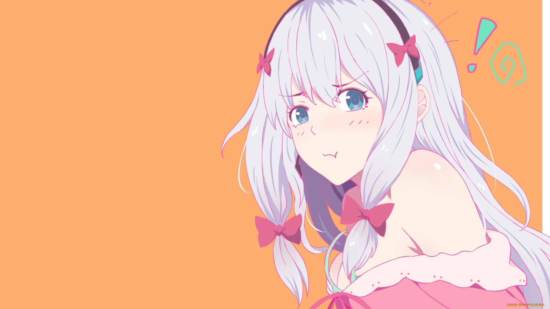 аниме, eromanga-sensei, девушка, взгляд, фон