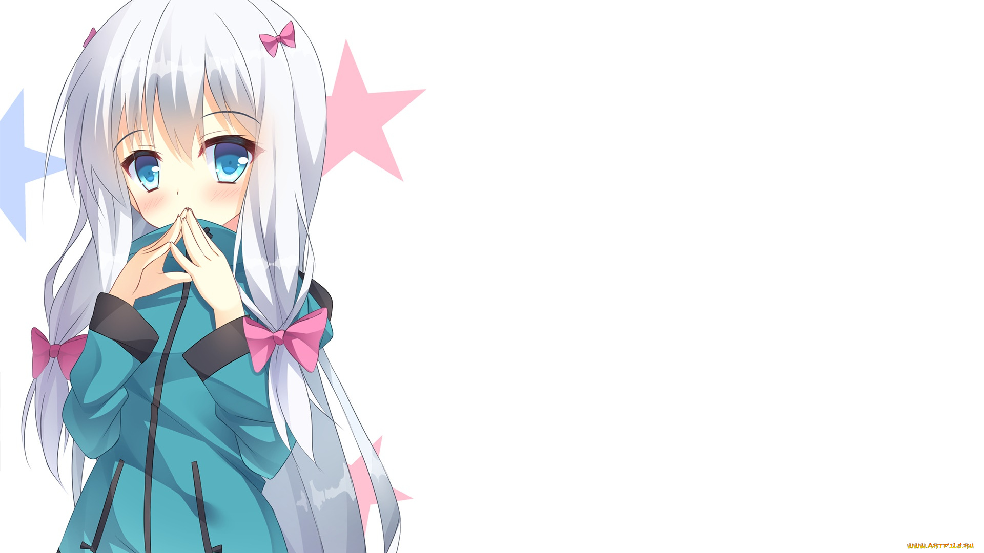 аниме, eromanga-sensei, девушка, взгляд, фон