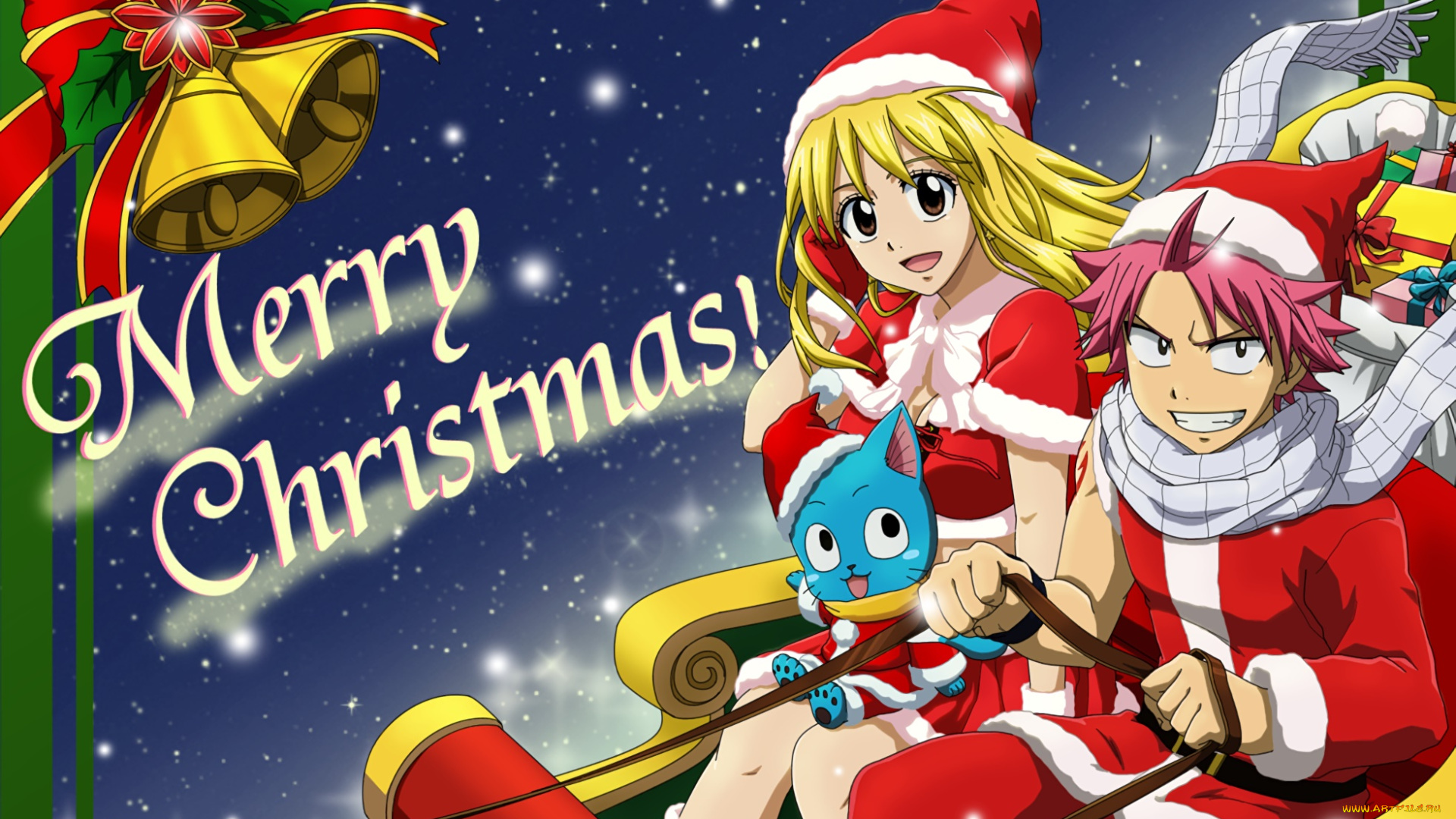 аниме, fairy, tail, фон, взгляд, девушки