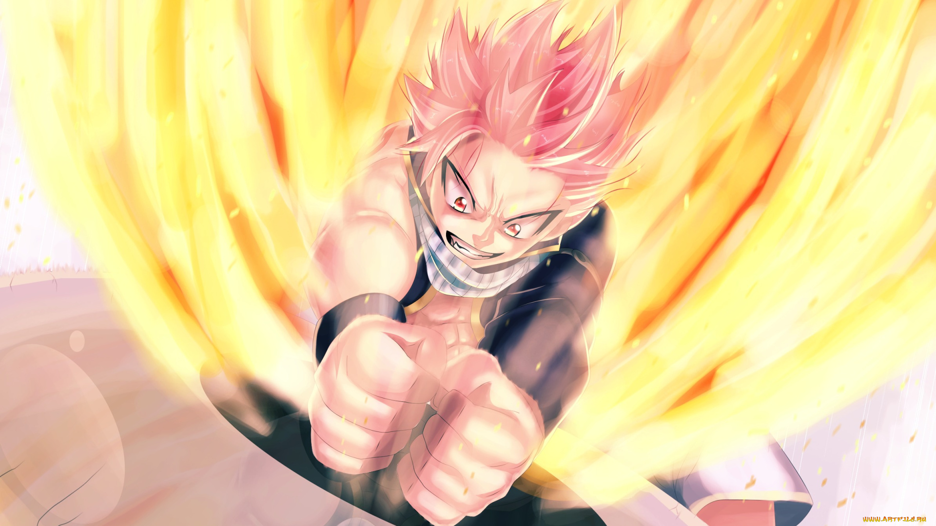 аниме, fairy, tail, ricardo9tomate, шарф, natsu, dragneel, сказка, о, хвосте, феи, гнев, магия, огонь, fairy, tail, парень, арт