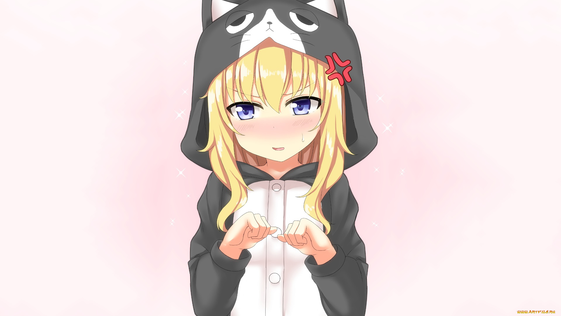 аниме, gabriel, dropout, девушка, взгляд, фон