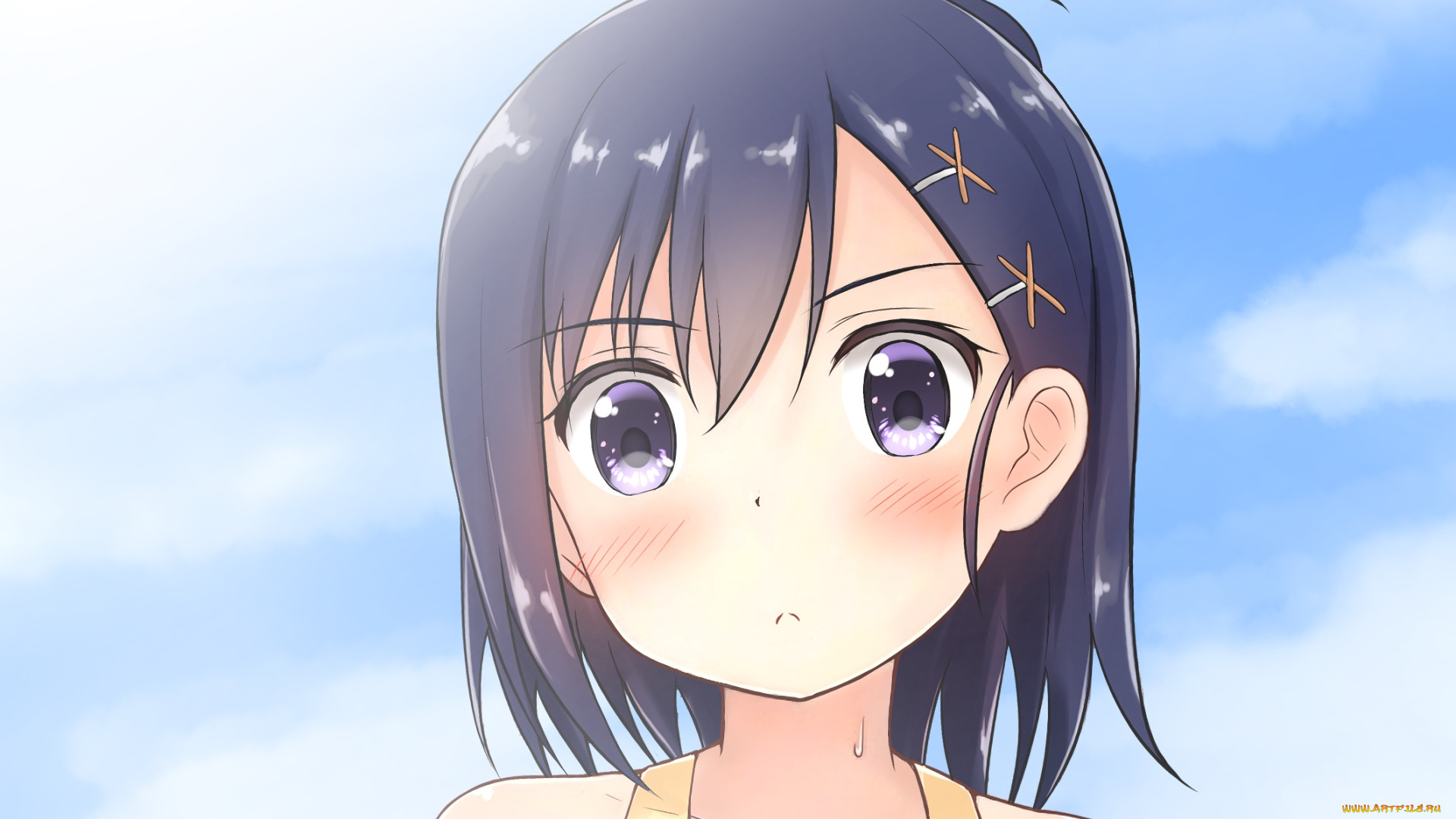 аниме, gabriel, dropout, фон, девушка, взгляд