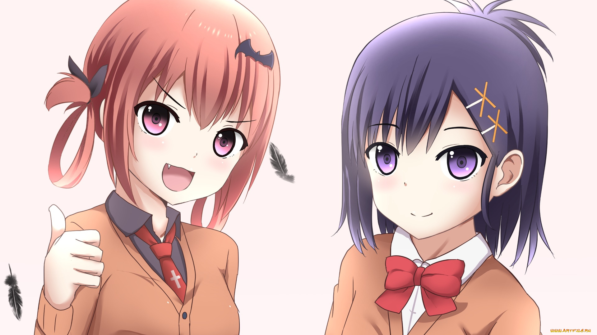 аниме, gabriel, dropout, фон, взгляд, девушки