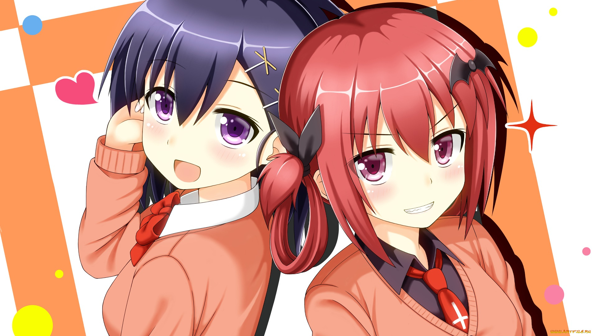 аниме, gabriel, dropout, фон, взгляд, девушки