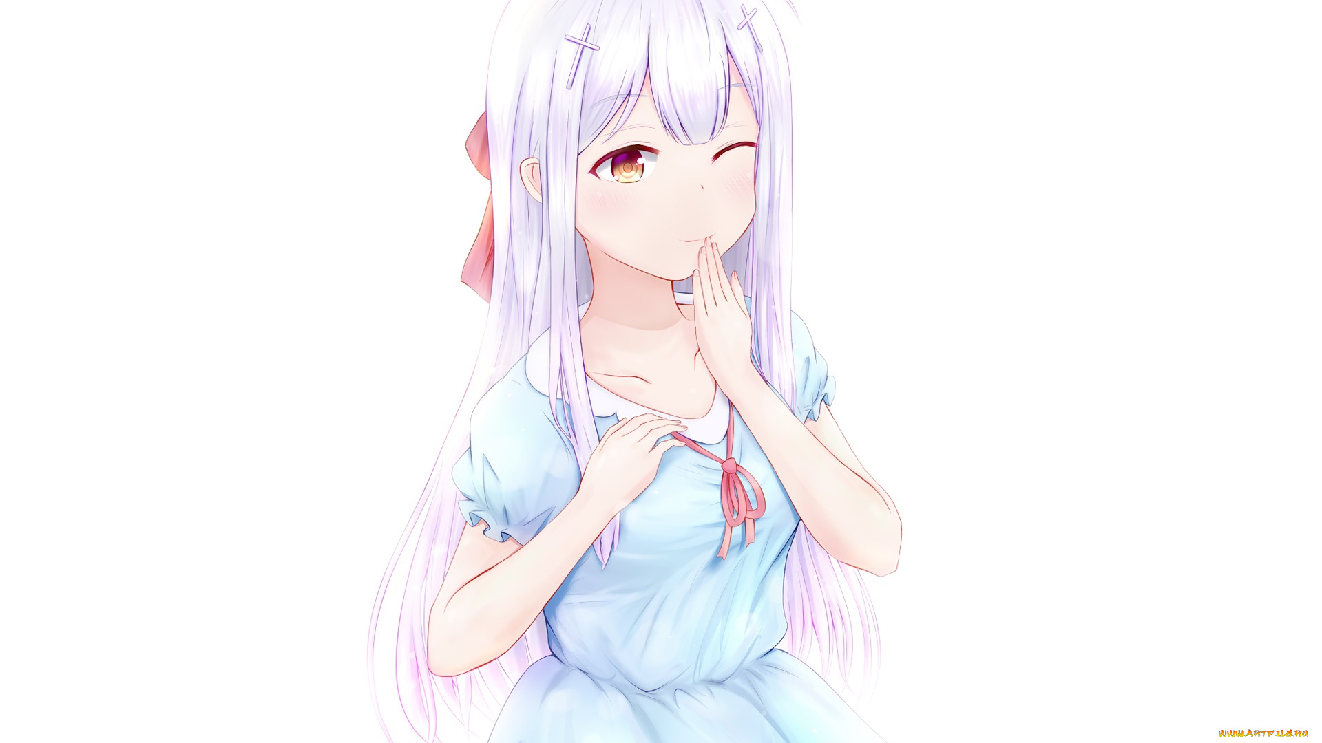 аниме, gabriel, dropout, фон, взгляд, девушка