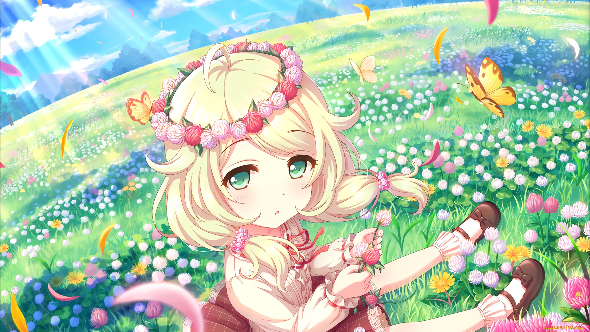 аниме, idolm@ster, фон, девушка, взгляд