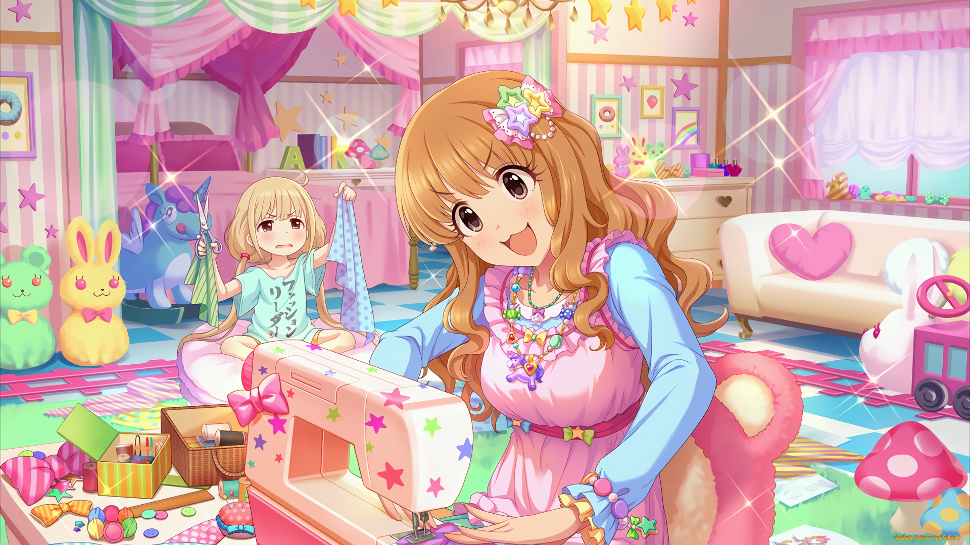 аниме, idolm@ster, фон, взгляд, девушка