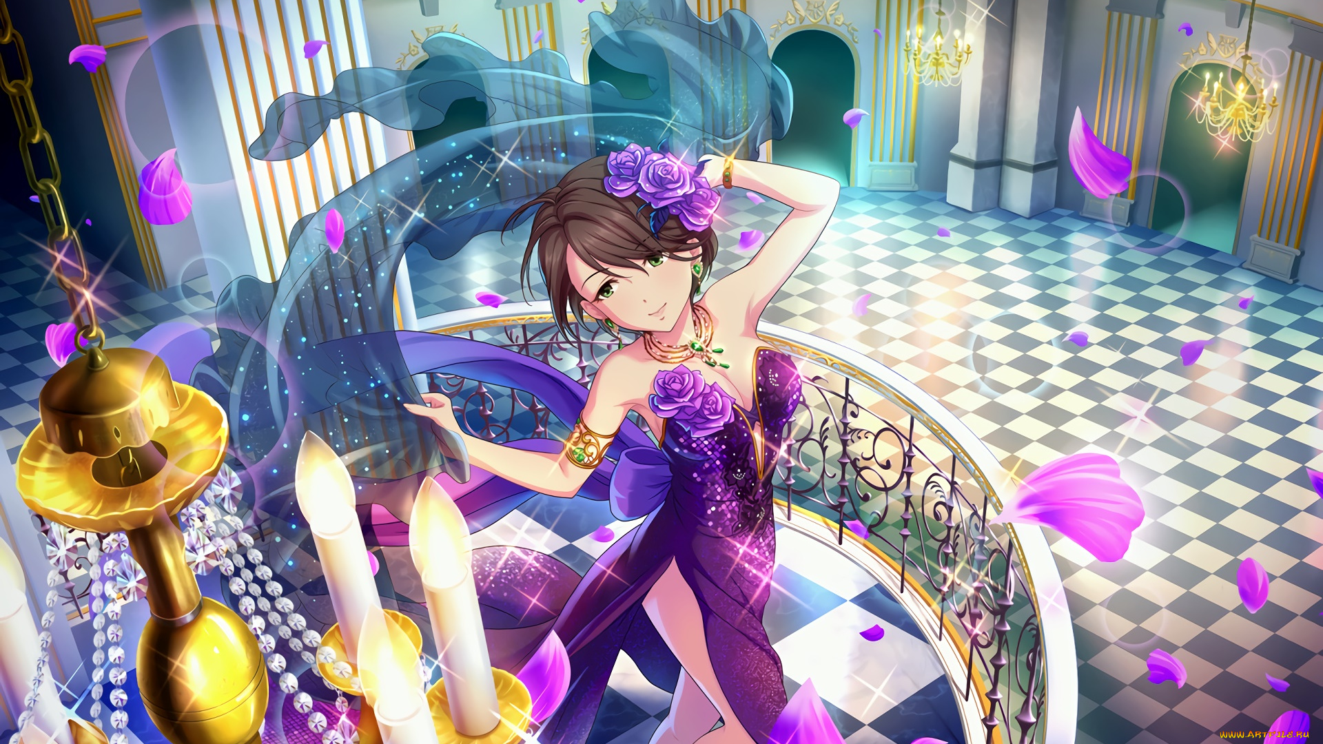 аниме, idolm@ster, фон, взгляд, девушка