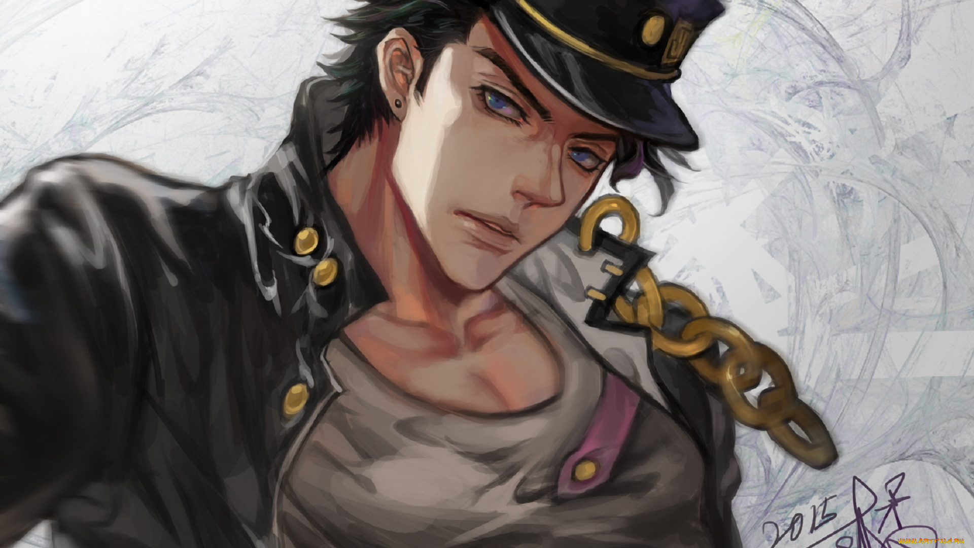 аниме, jojo`s, bizarre, adventure, парень