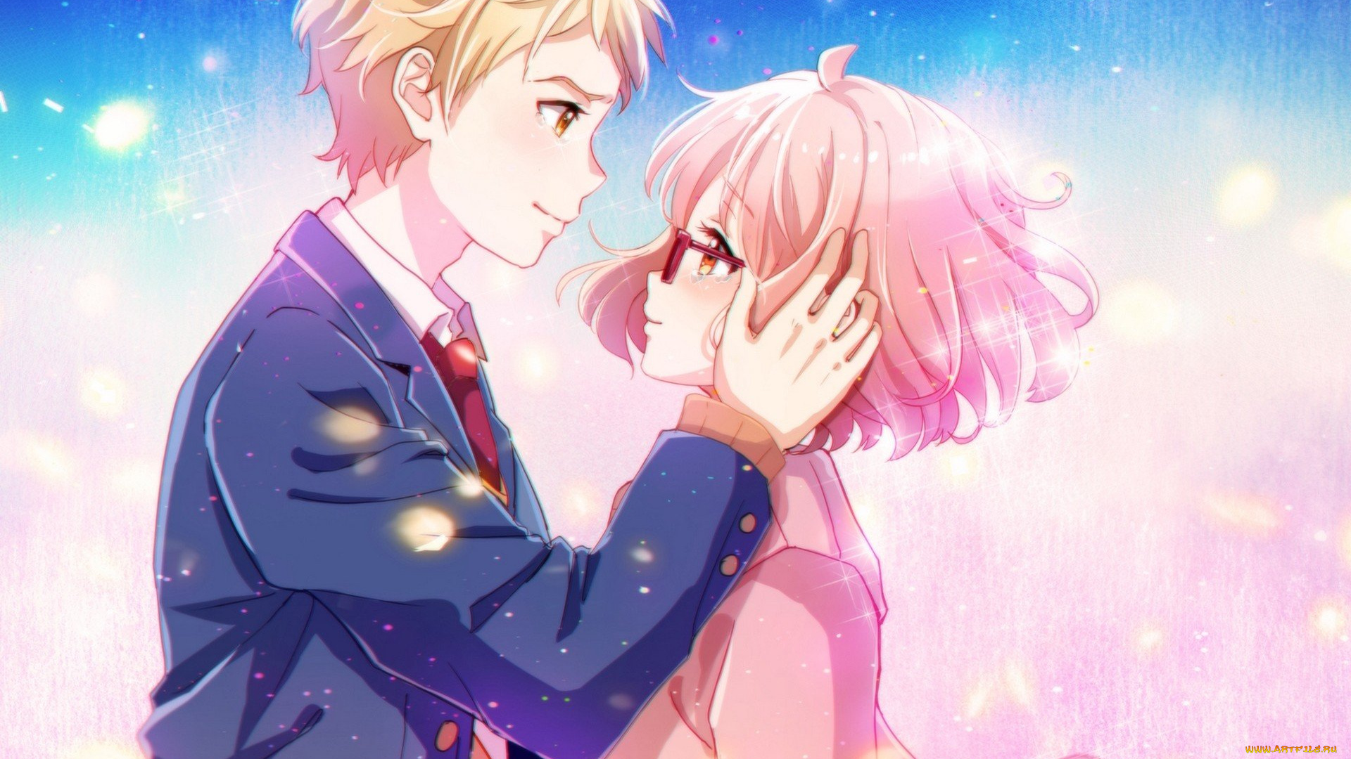 аниме, kyoukai, no, kanata, пара