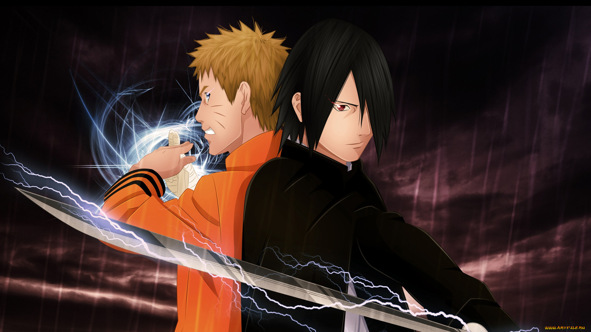 аниме, naruto, саске, наруто