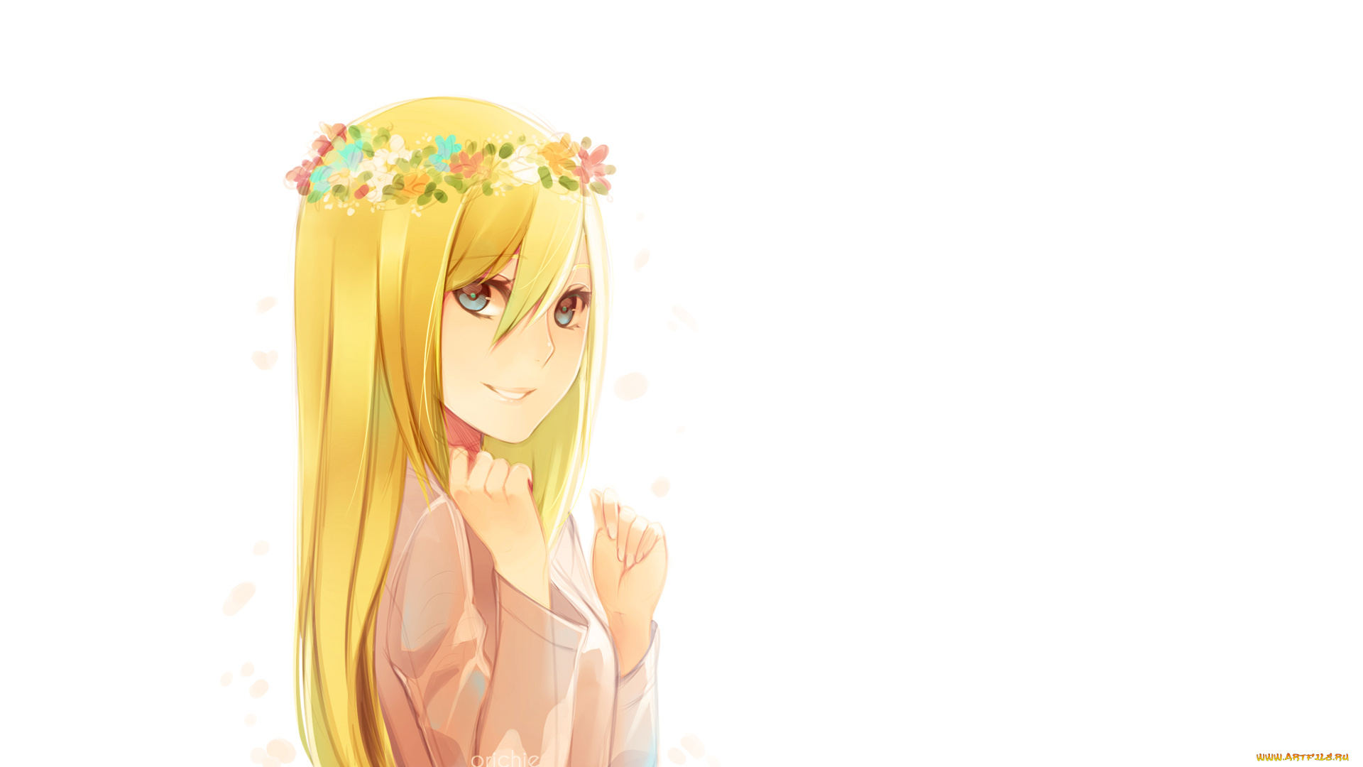 аниме, shingeki, no, kyojin, девушка, взгляд, фон