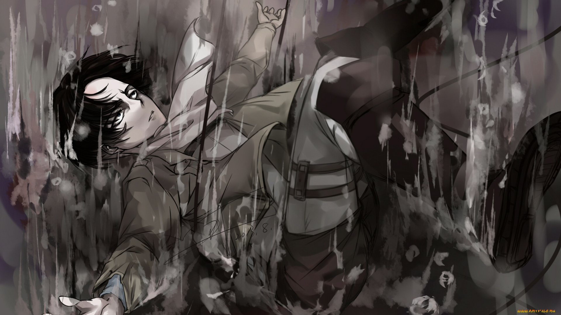 аниме, shingeki, no, kyojin, леви