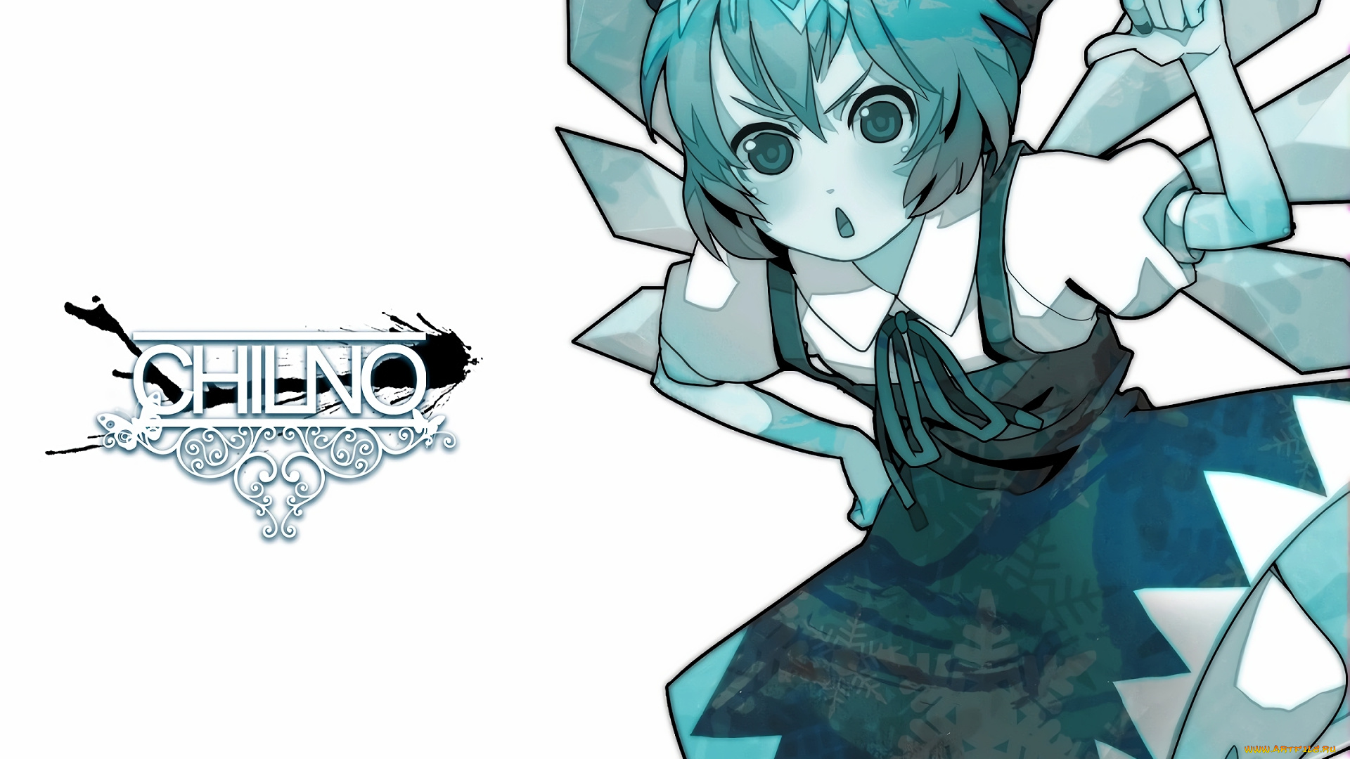 аниме, touhou, девушка, взгляд, фон