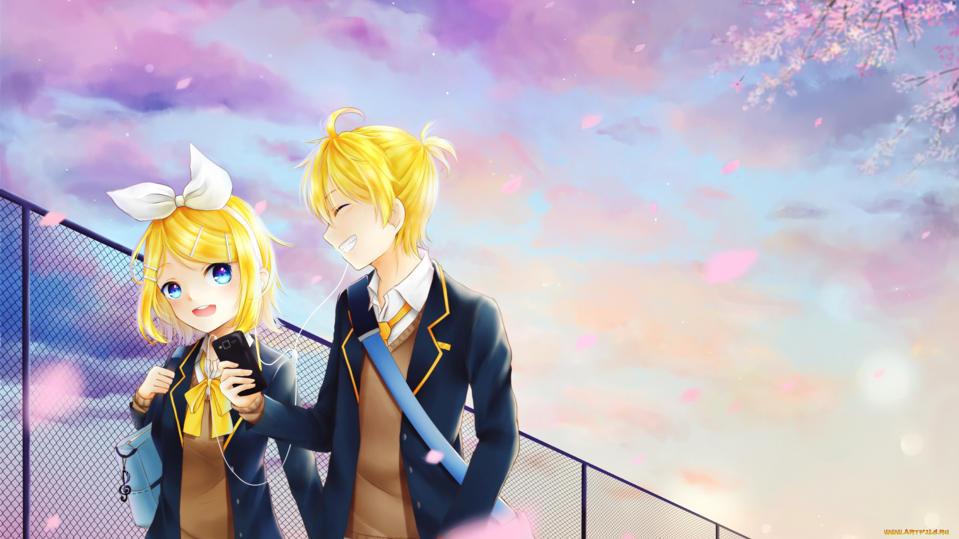 аниме, vocaloid, kagamine, mirrors