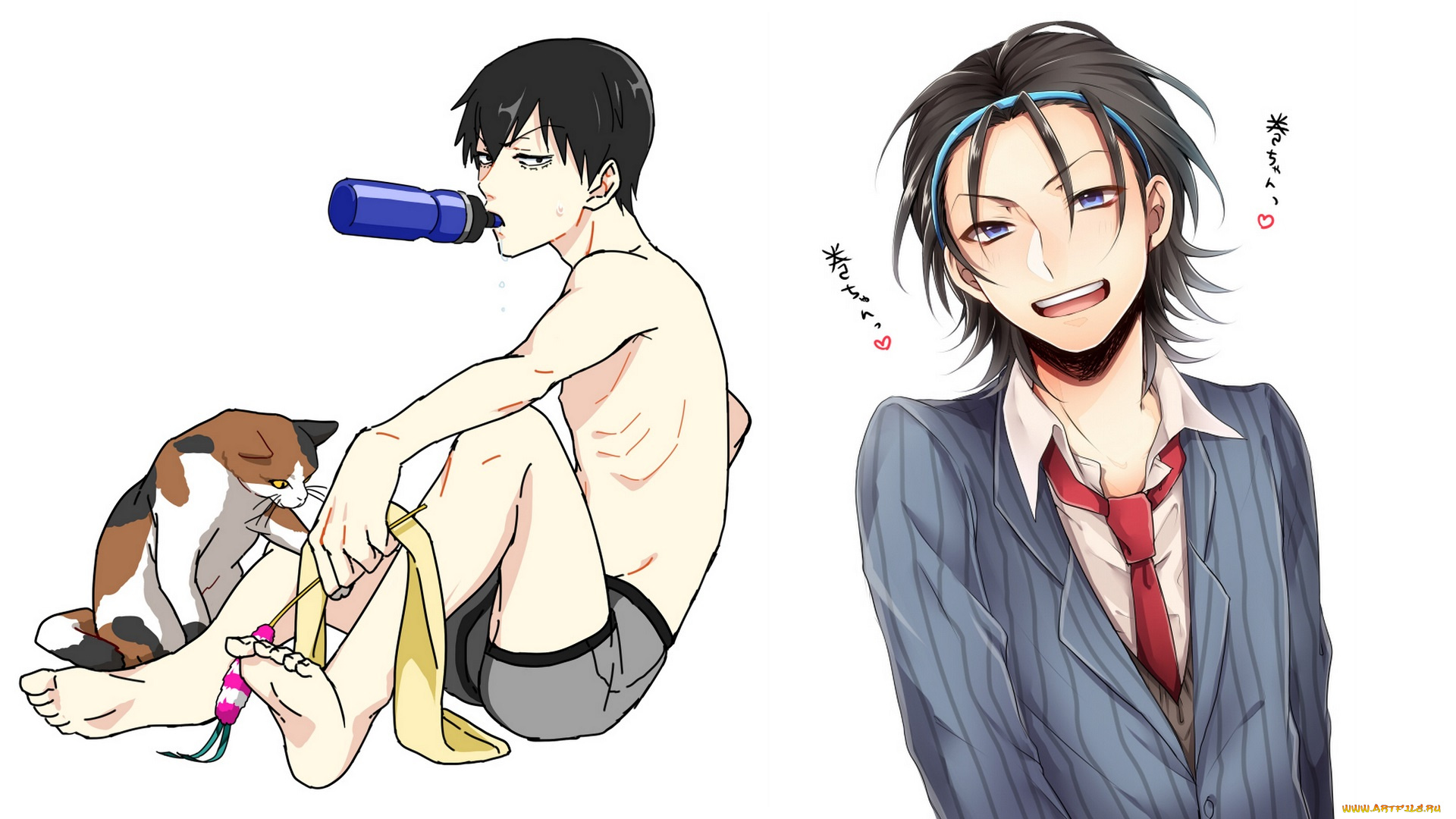 аниме, yowamushi, pedal, парни