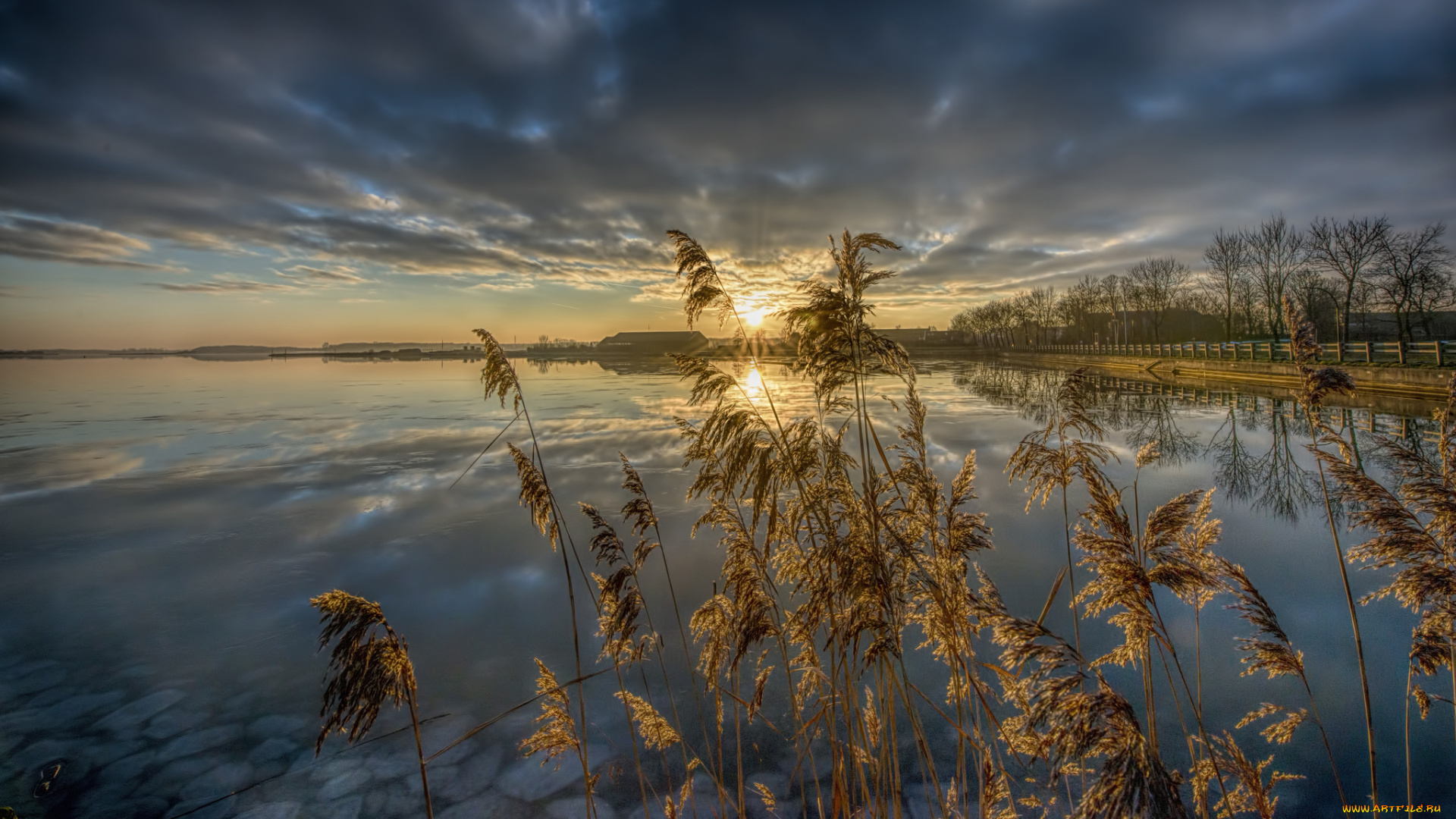 природа, реки, озера, рассвет