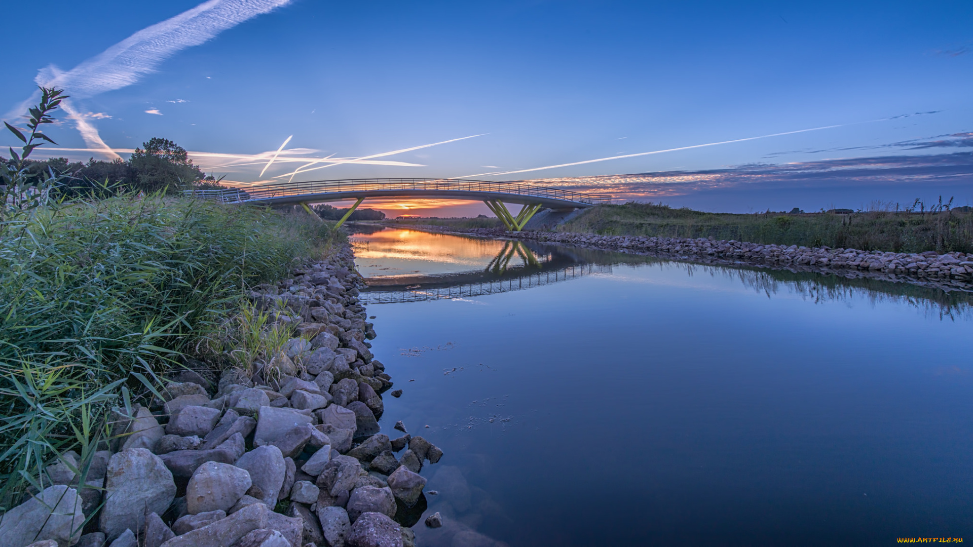 природа, реки, озера, рассвет