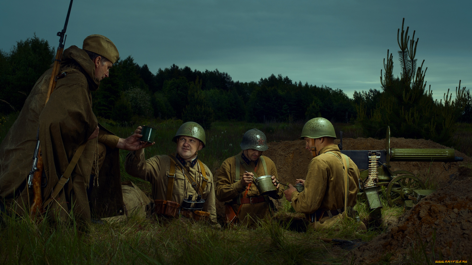 разное, люди, к, празднику, великой, победы, пулемёт, солдаты, война, 9, мая