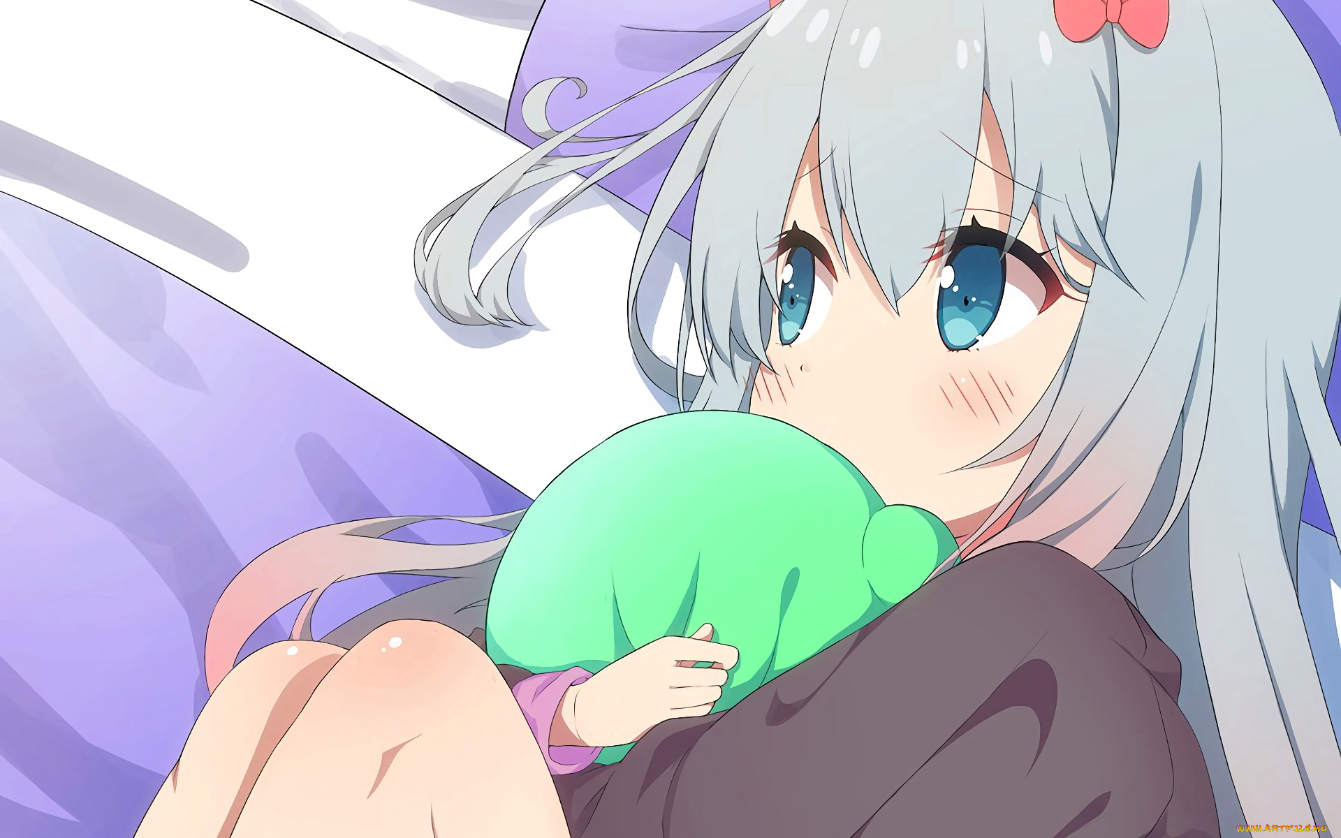 аниме, eromanga-sensei, девушка, взгляд, фон