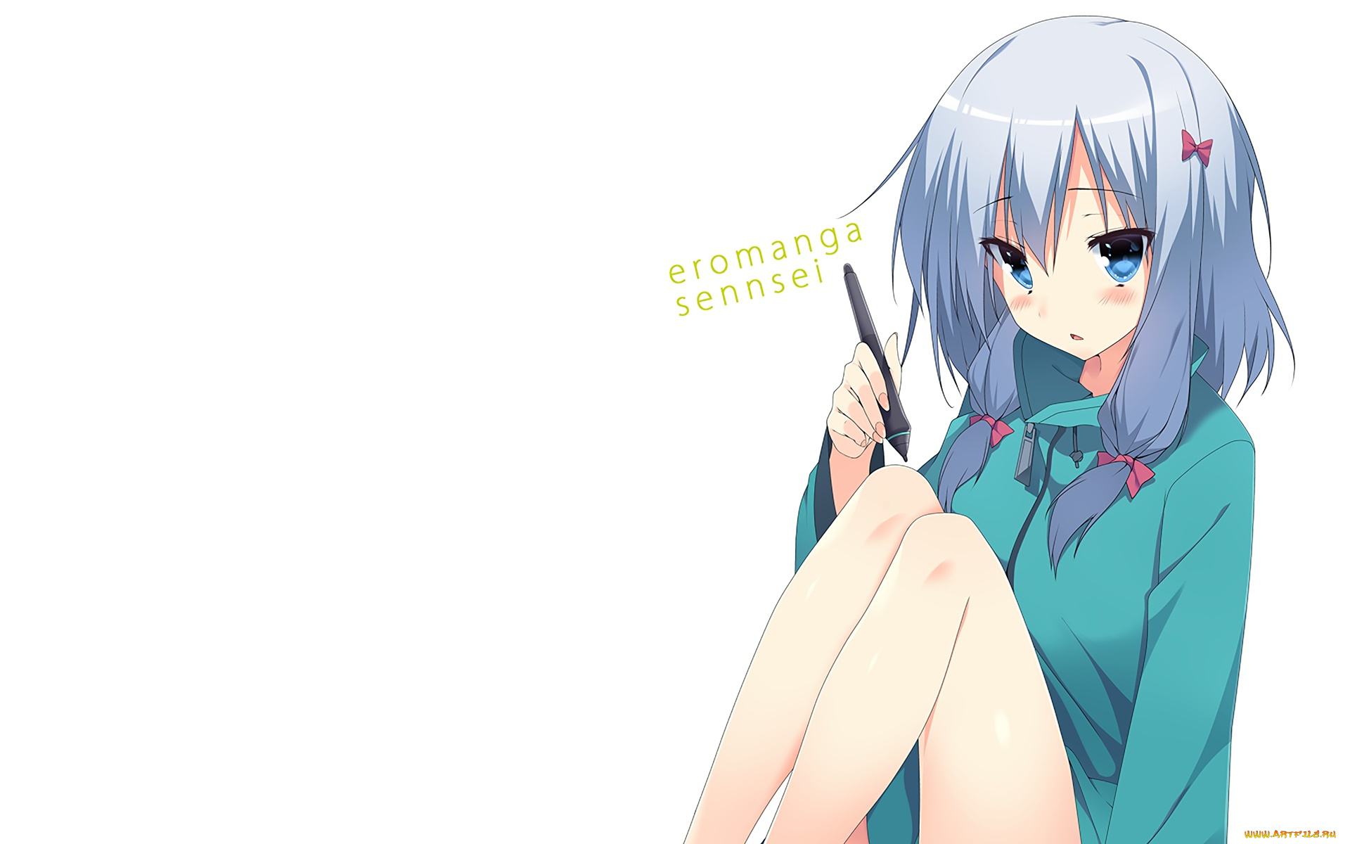 аниме, eromanga-sensei, девушка, взгляд, фон