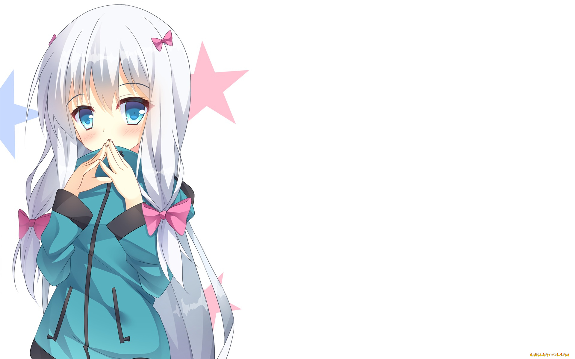 аниме, eromanga-sensei, девушка, взгляд, фон