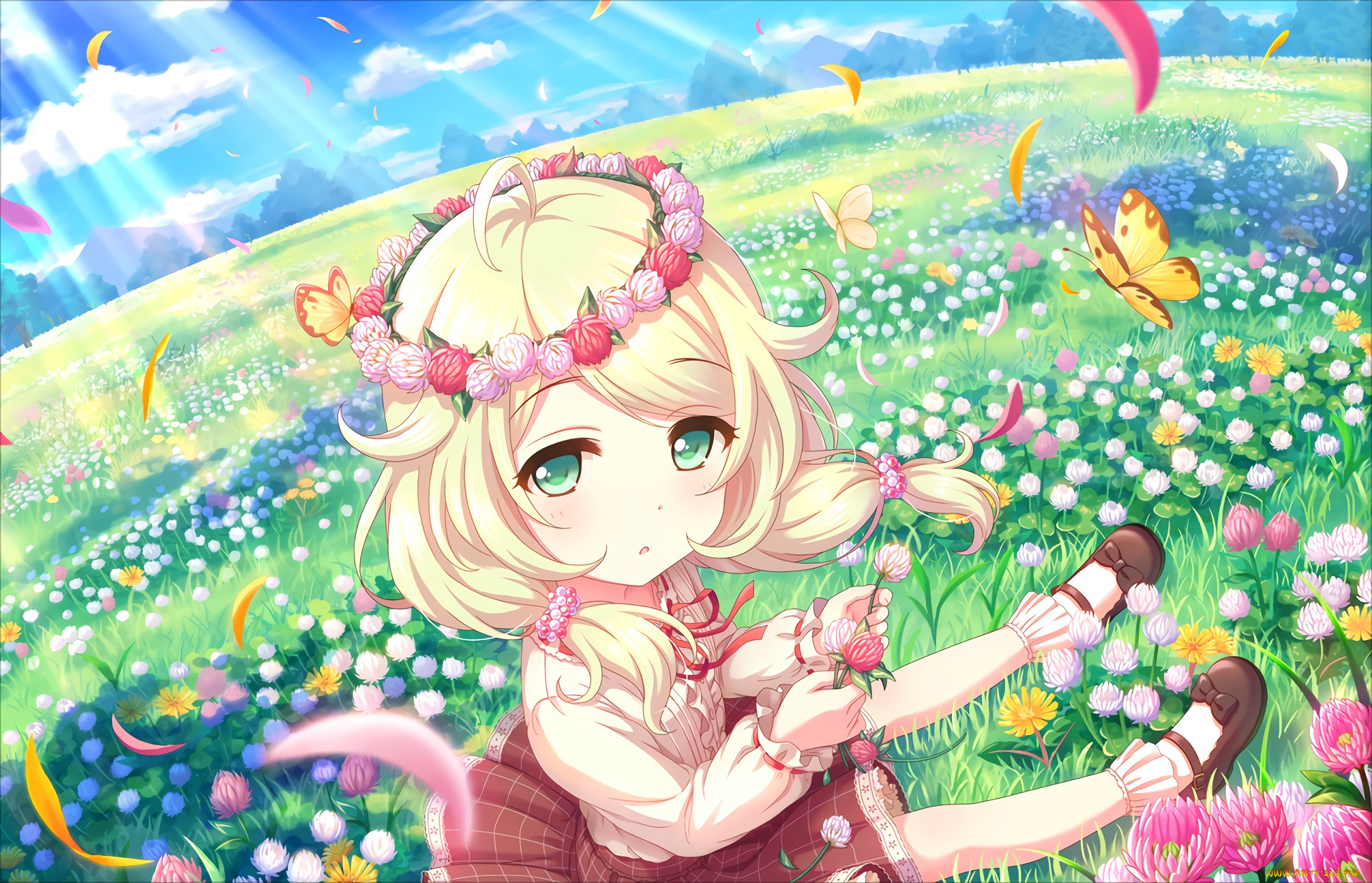 аниме, idolm@ster, фон, девушка, взгляд