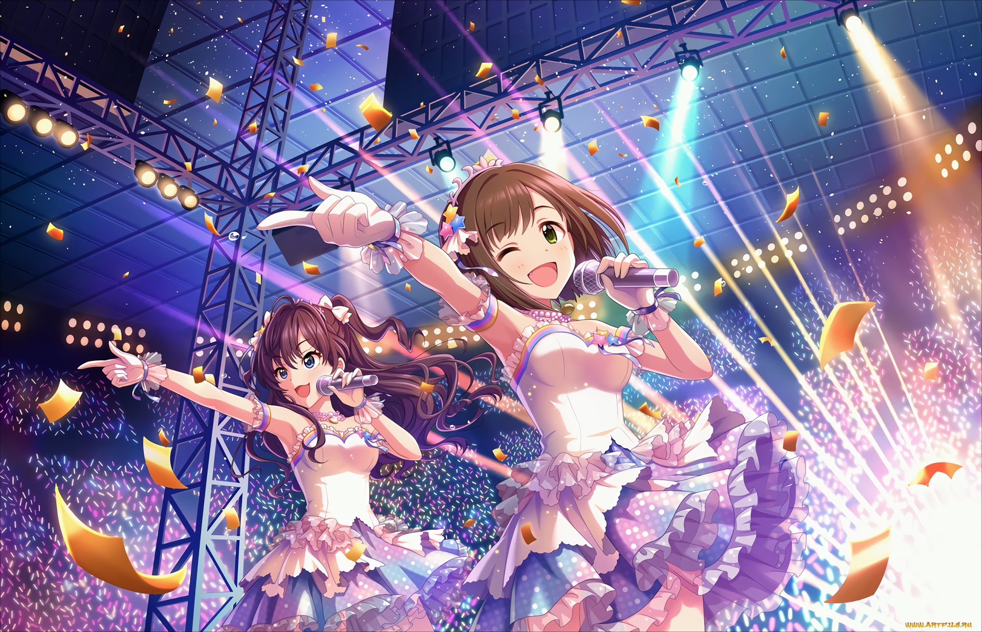 аниме, idolm@ster, фон, взгляд, девушка