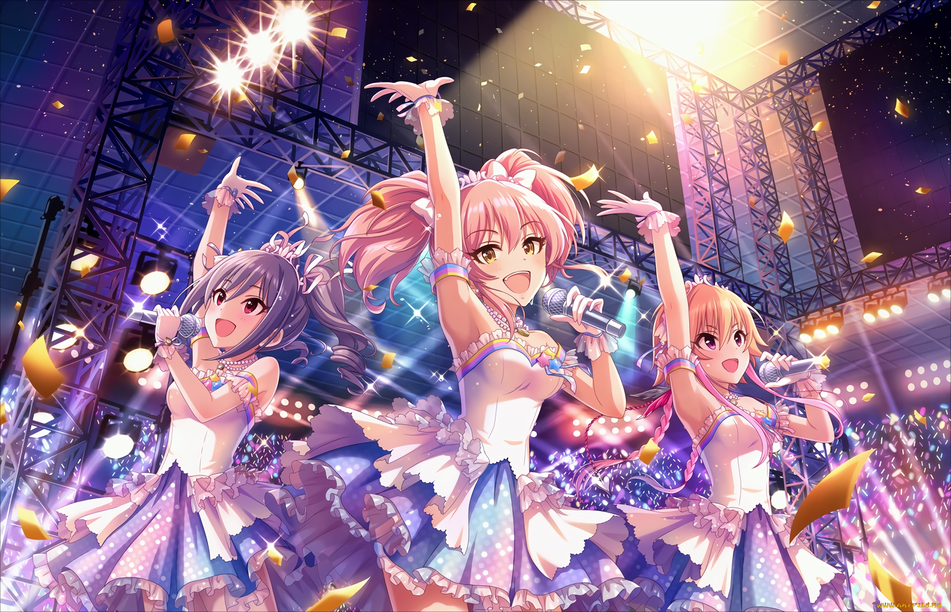 аниме, idolm@ster, фон, взгляд, девушка