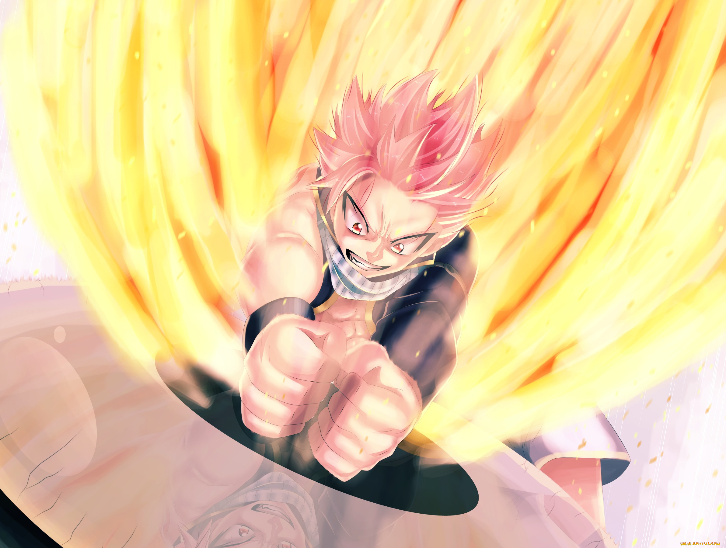 аниме, fairy, tail, ricardo9tomate, шарф, natsu, dragneel, сказка, о, хвосте, феи, гнев, магия, огонь, fairy, tail, парень, арт