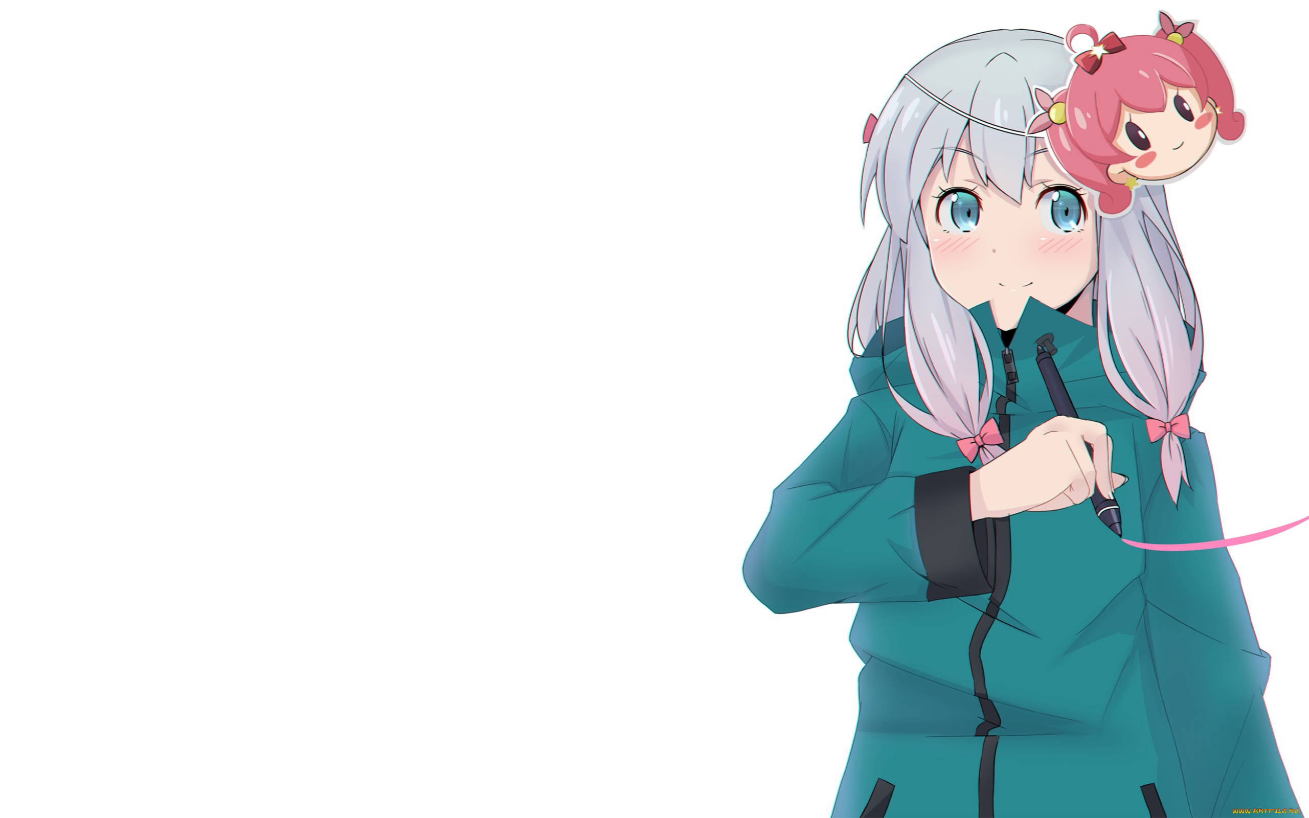 аниме, eromanga-sensei, девушка, взгляд, фон