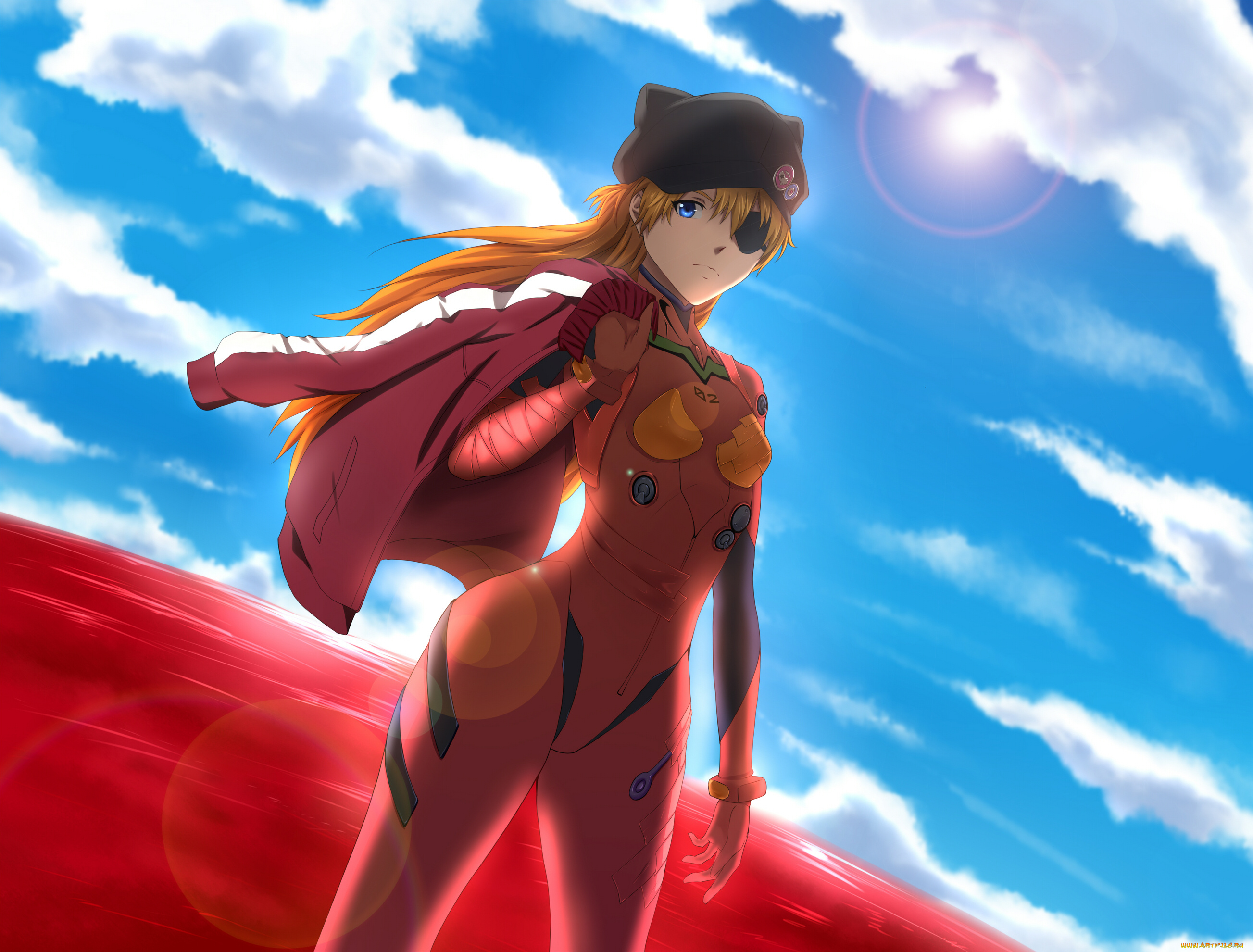 аниме, evangelion, soryu, asuka, langley