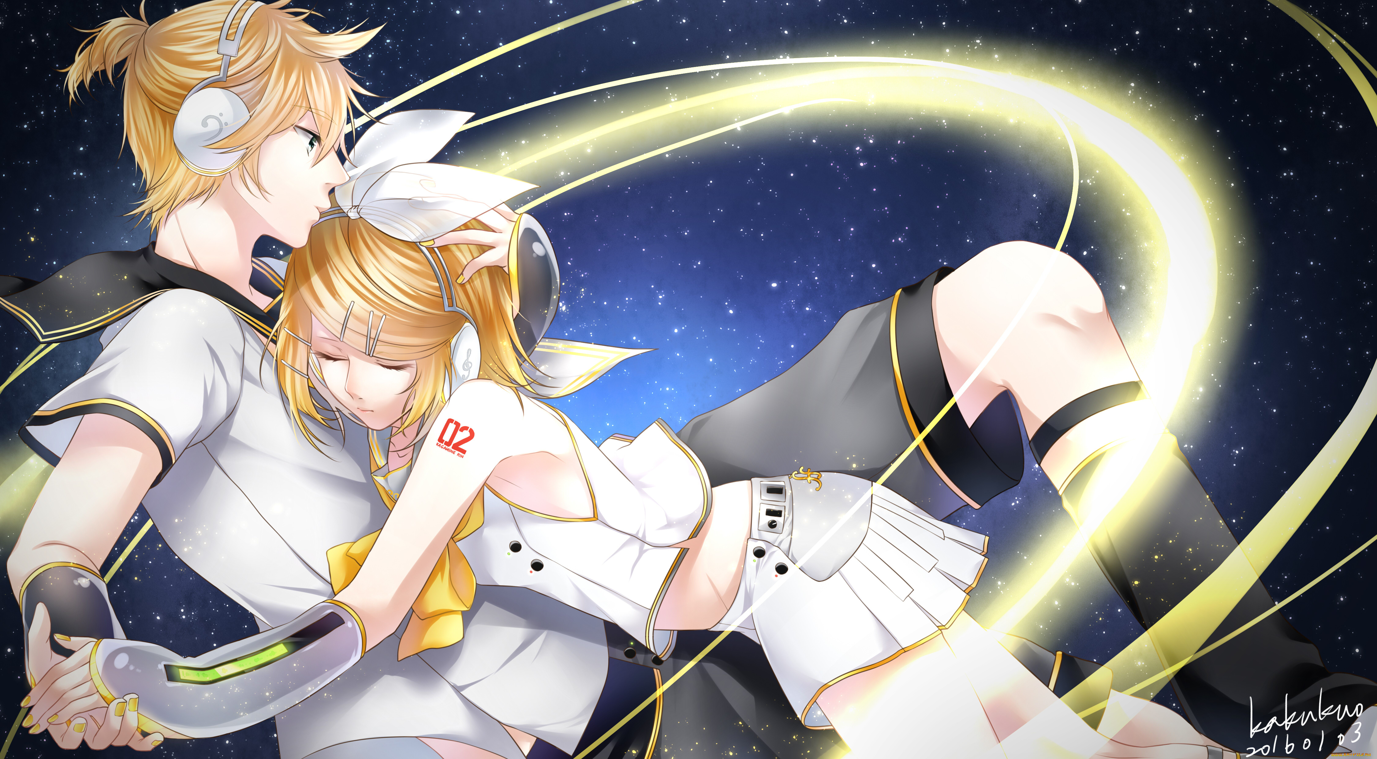 аниме, vocaloid, kagamine, mirrors