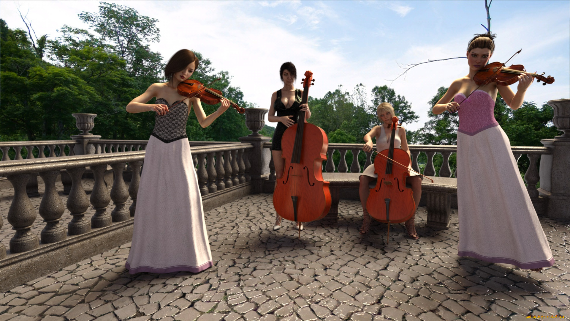 3д, графика, люди, , people, девушки, фон, взгляд