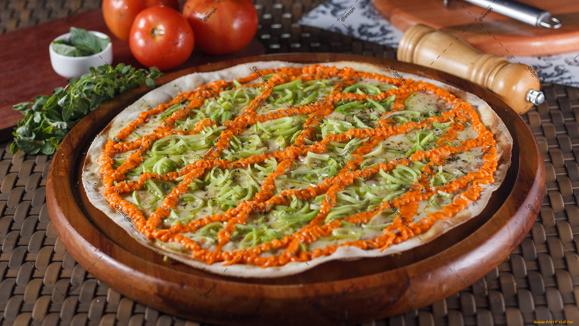 еда, пицца, снедь, помидоры, томаты