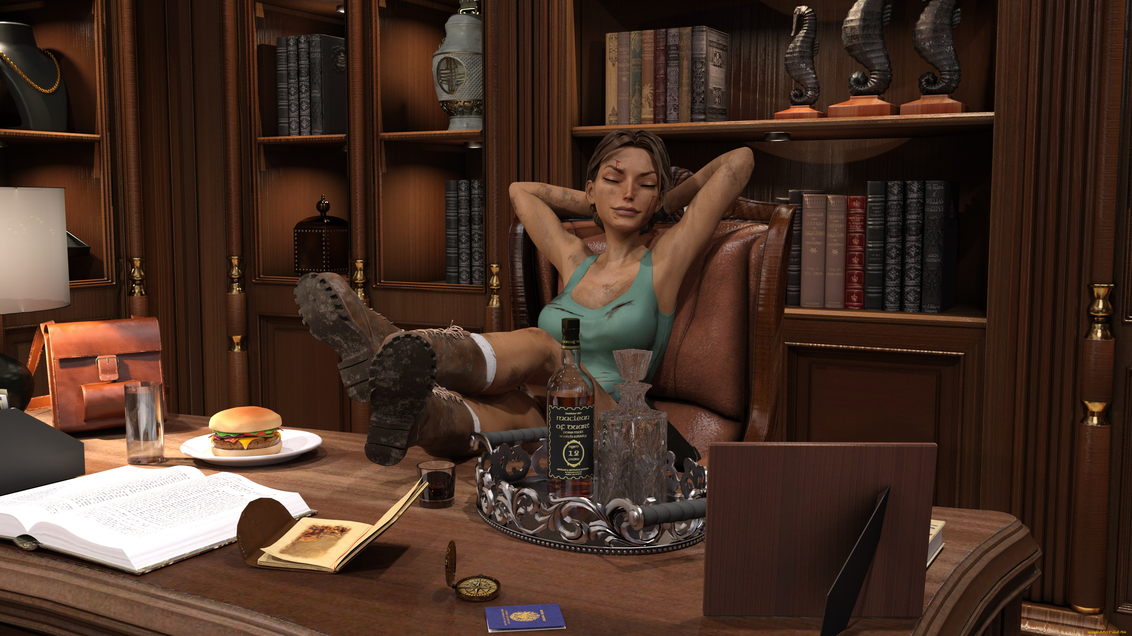 3д, графика, фантазия, , fantasy, девушка, взгляд, фон