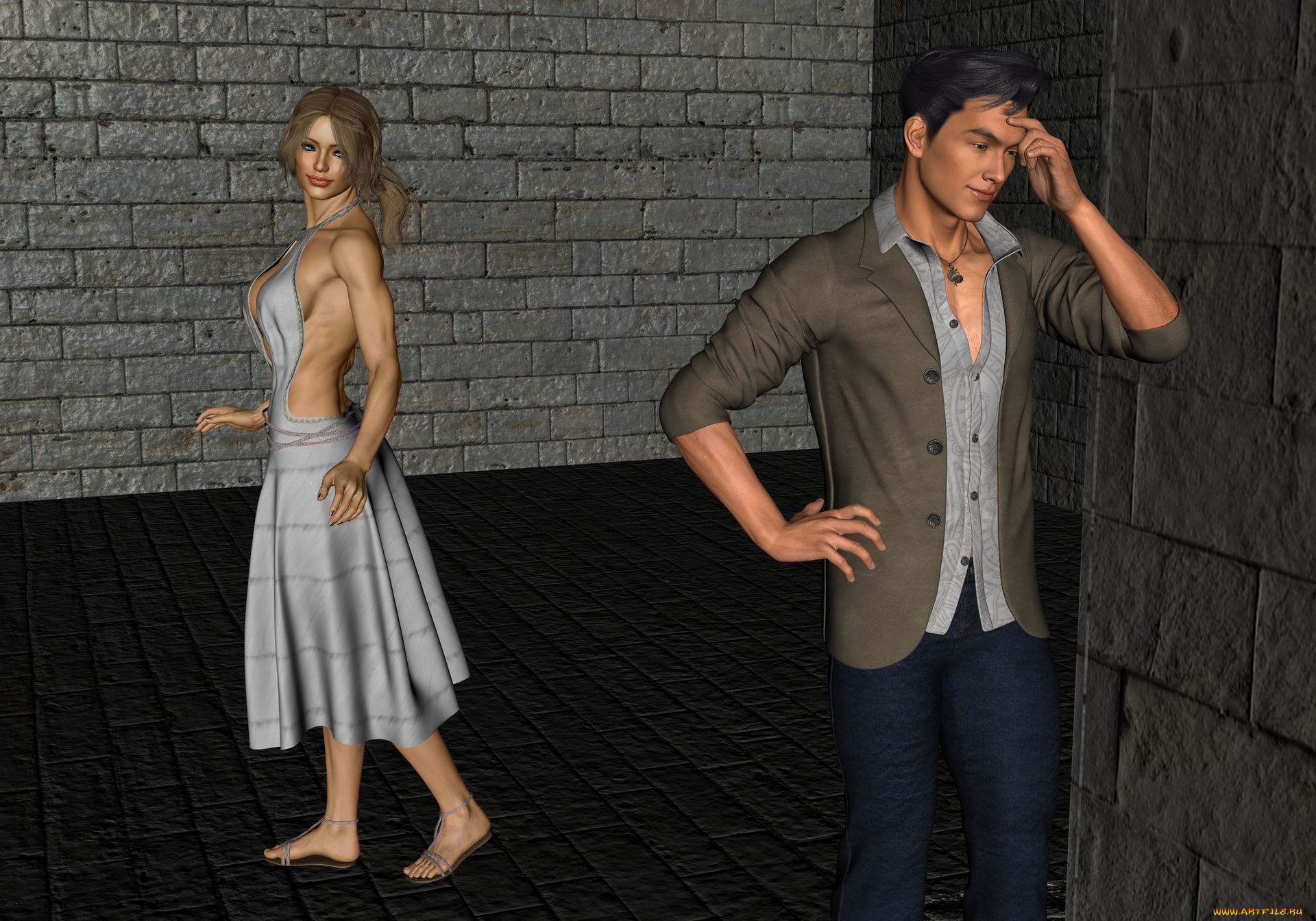 3д, графика, люди, , people, грудь, фон, взгляд, девушка