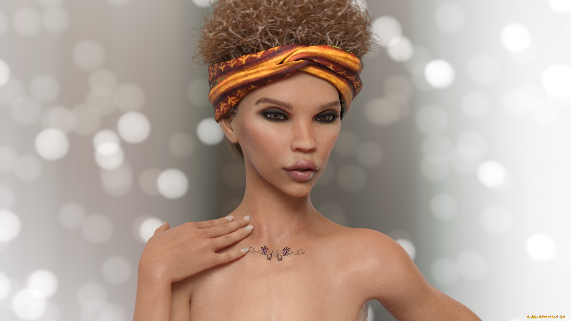 3д, графика, портрет, , portraits, фон, взгляд, девушка