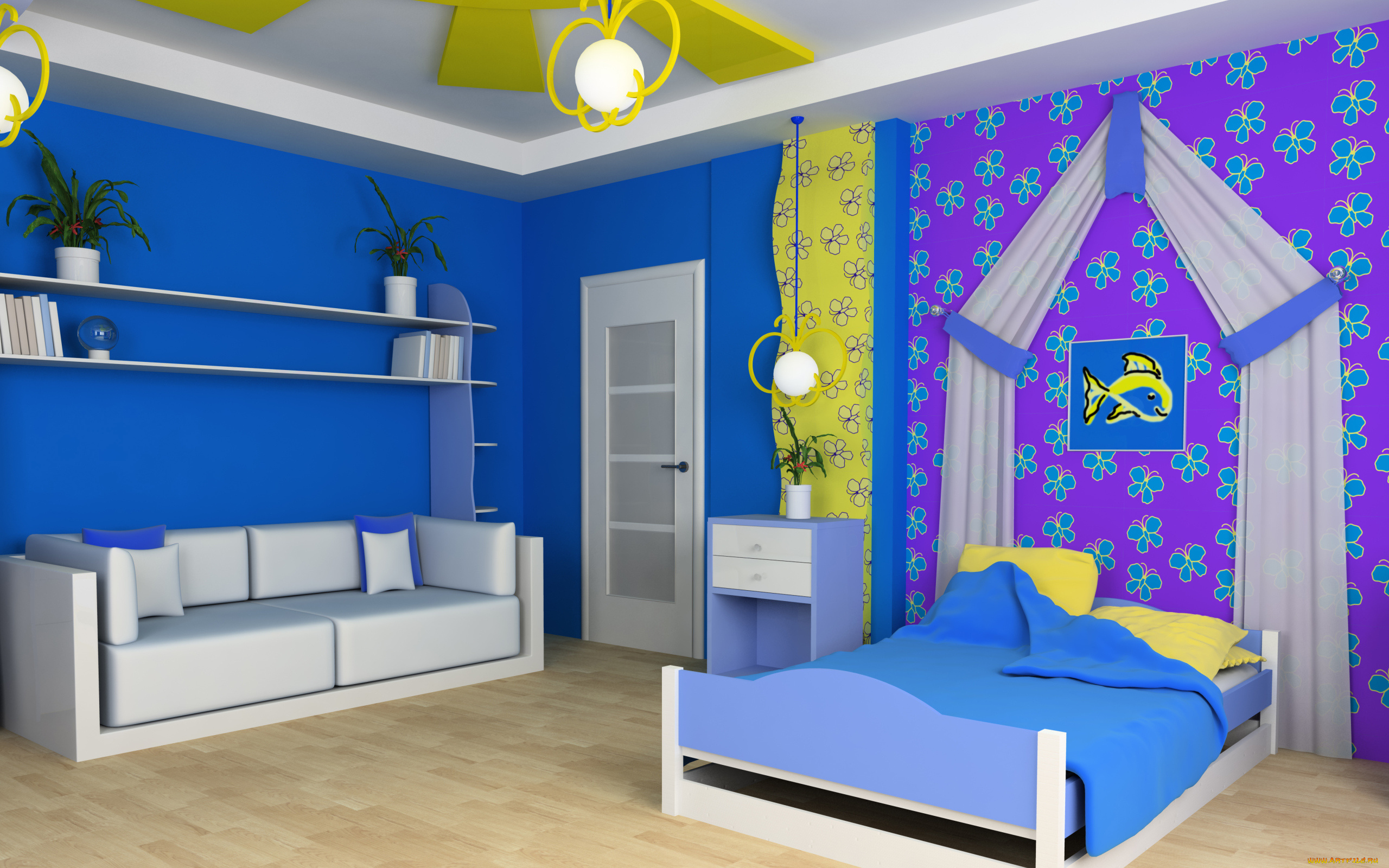 векторная, графика, другое, , other, спальня