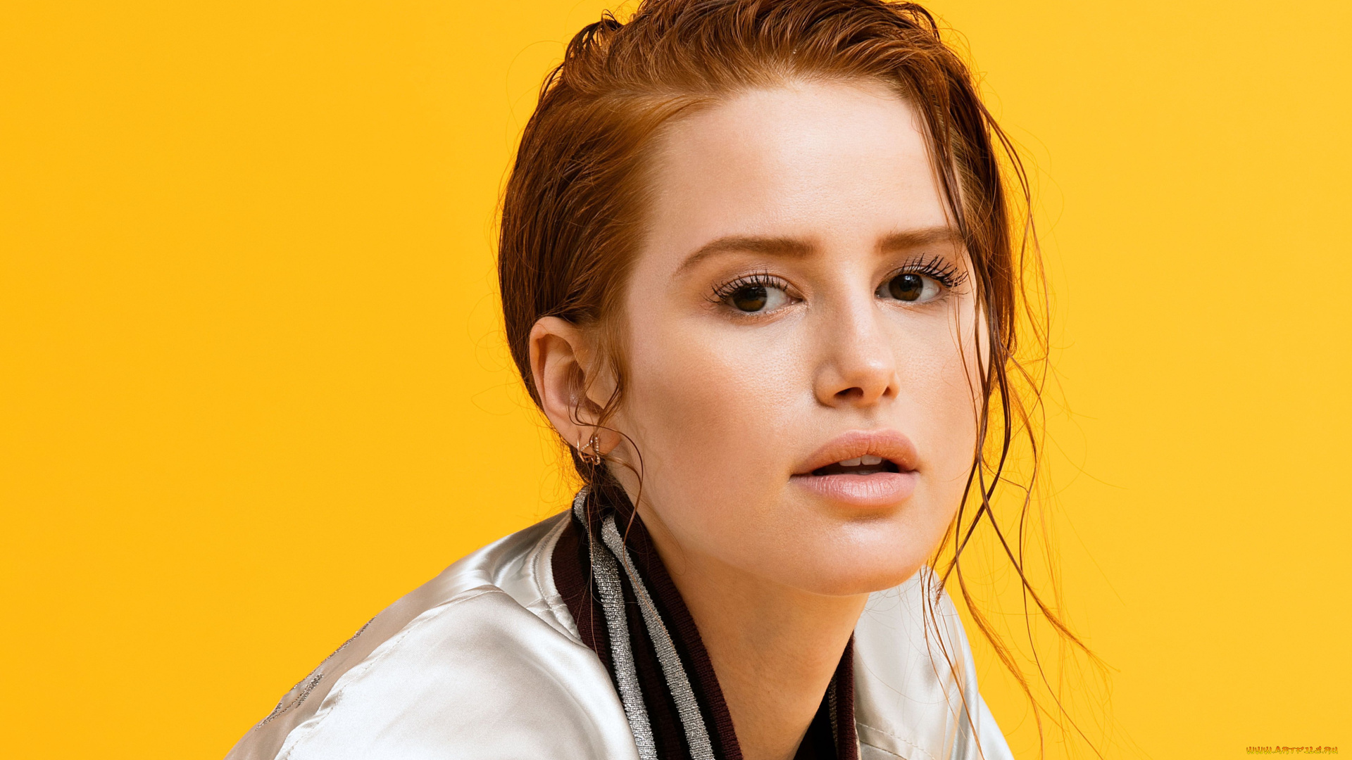 девушки, madelaine, petsch, рыжая, лицо, куртка