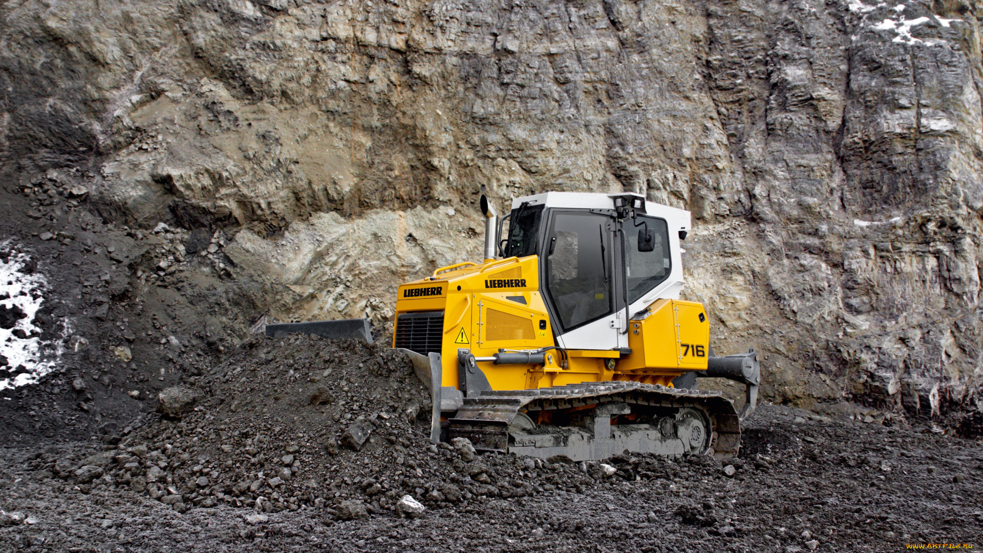liebherr, pr, 716, litronic, техника, бульдозеры, карьер, скальная, порода, liebherr, pr, 716, litronic, бульдозер, добыча, камня