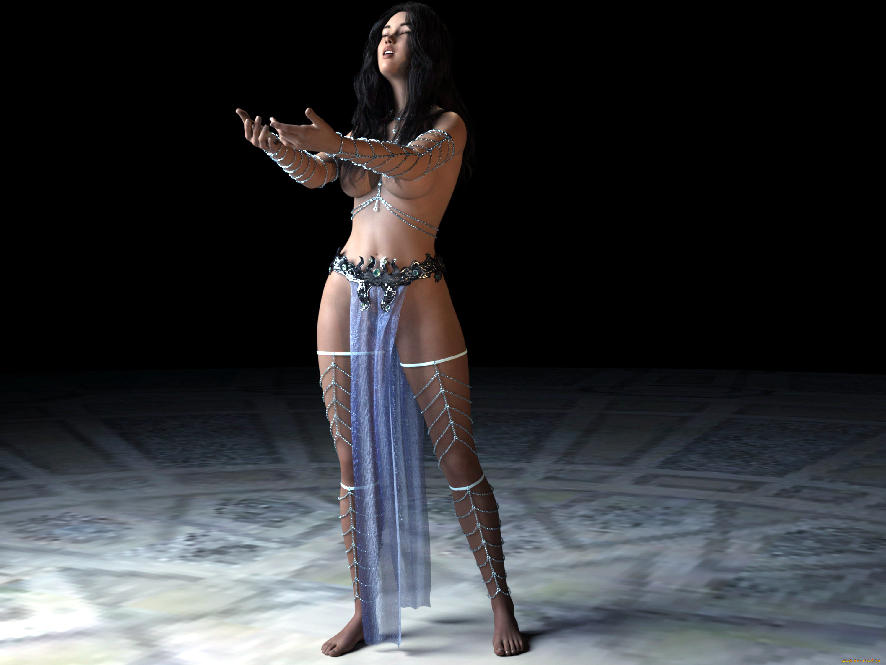 3д, графика, люди, , people, девушка, украшения, молитва