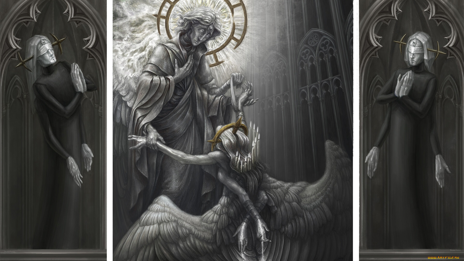 фэнтези, ангелы, существа, руки