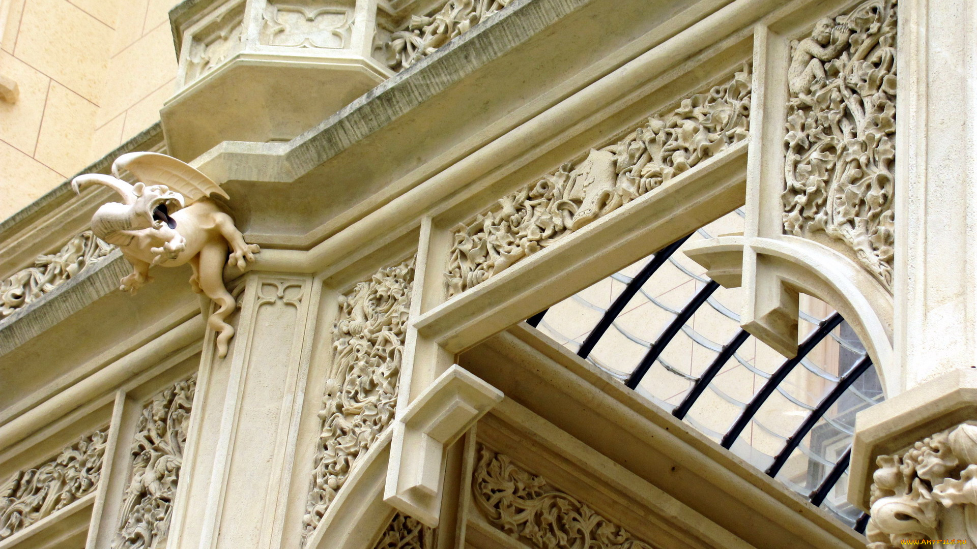 разное, элементы, архитектуры, горгулья