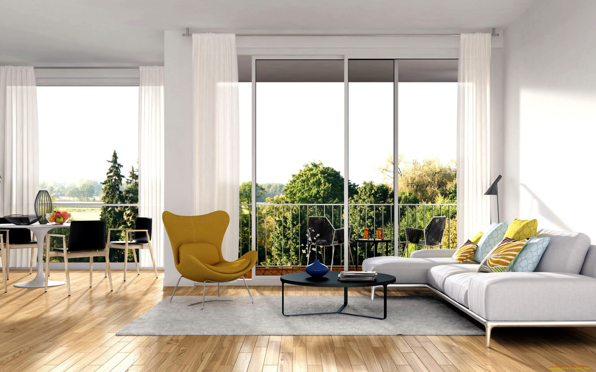 интерьер, гостиная, диван, кресло, журнальный, столик