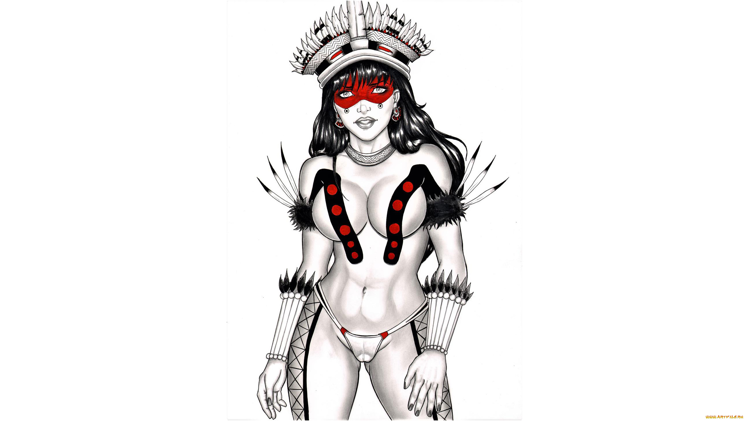 рисованное, elberty, oliveira, девушка, фон, взгляд, маска