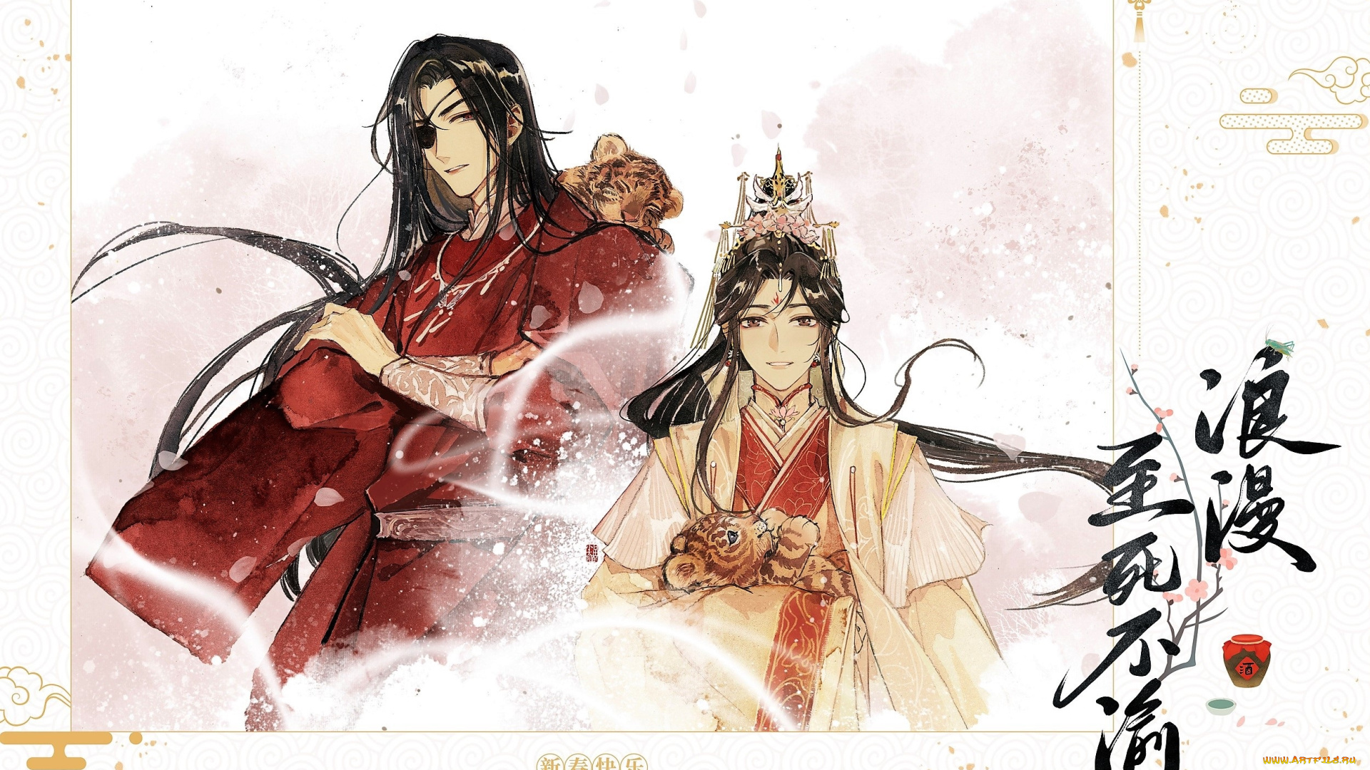 аниме, tian, guan, ci, fu, персонажи, тигрята