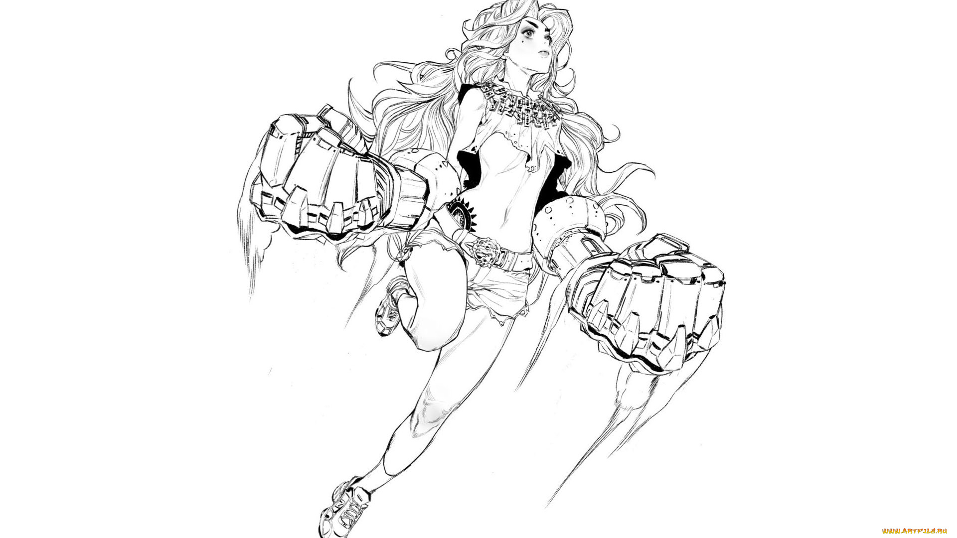 аниме, unknown, , другое, , девушка, кулаки